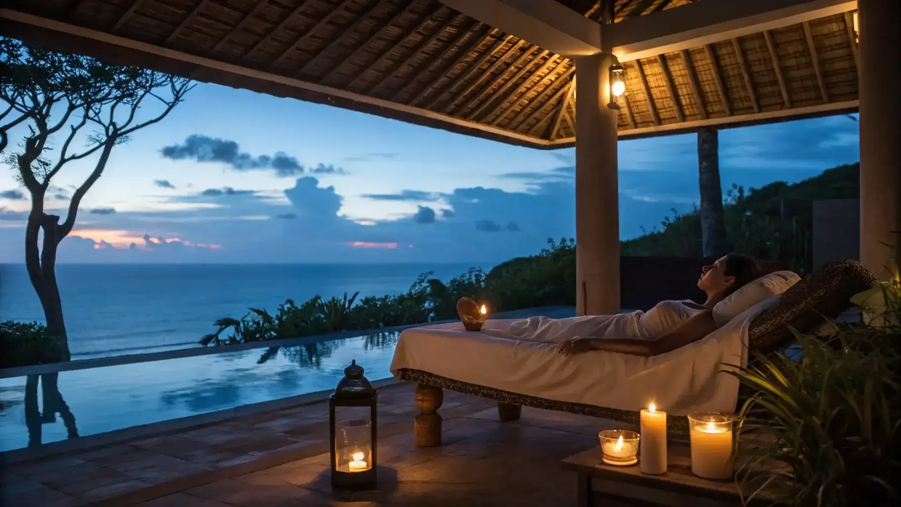 Evening wellness session at a Bali villa