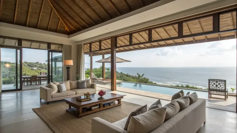 Beachfront & rice field view